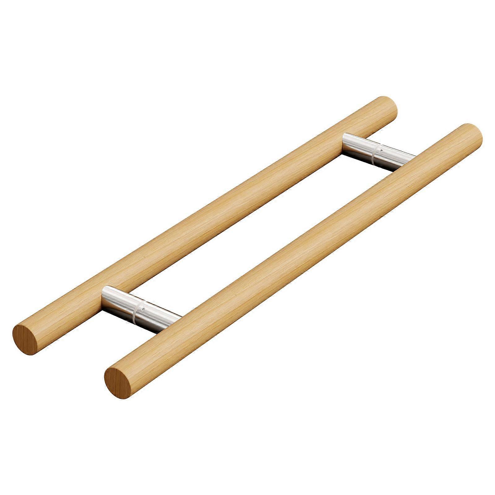16 Inch Solid Beech Barn Door Handle HShaped DoubleSided Pull for Sauna Spa Shower Glass