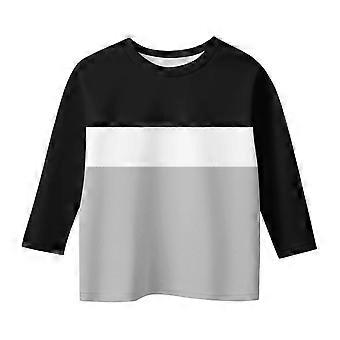 Blusas térmicas infantis de manga 3/4, gola redonda, em elastano, para o inverno/outono – modelagem regular, compatíveis com o estilo country/show.