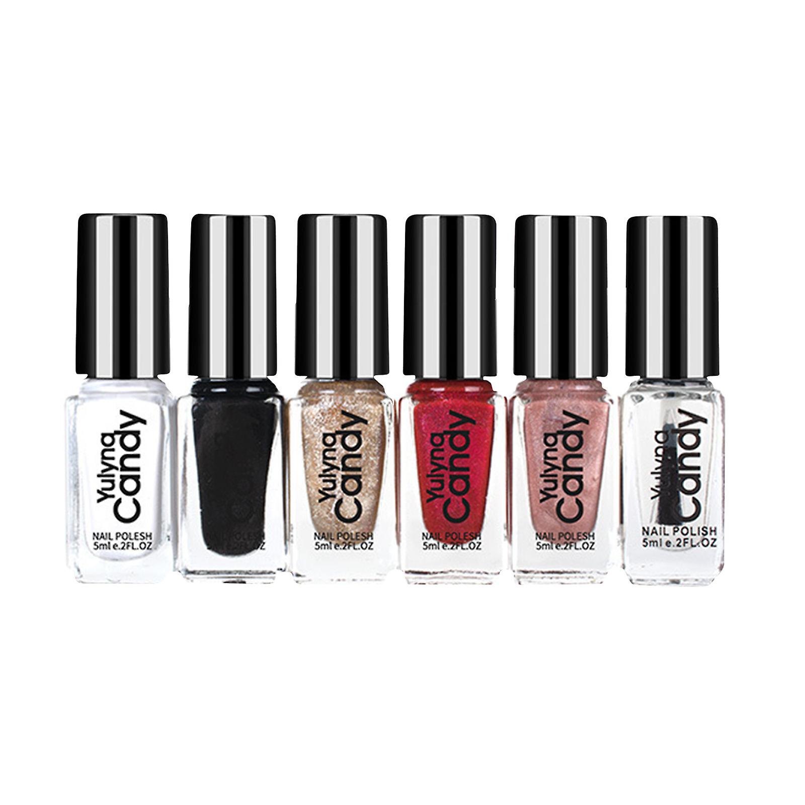 6 Bottles Of Nail Polish Non-tearable No Baking Quick-drying And Lasting