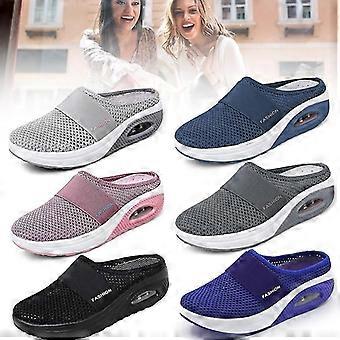 Air Cushion Slip-on Walking Shoes Orthopedic Diabetic Mesh Flatform Wedge Slider