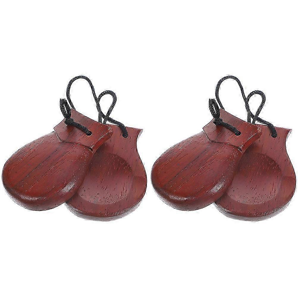 Wooden Castanets Percussion compatible with Playing 8Pcs Handheld Instruments