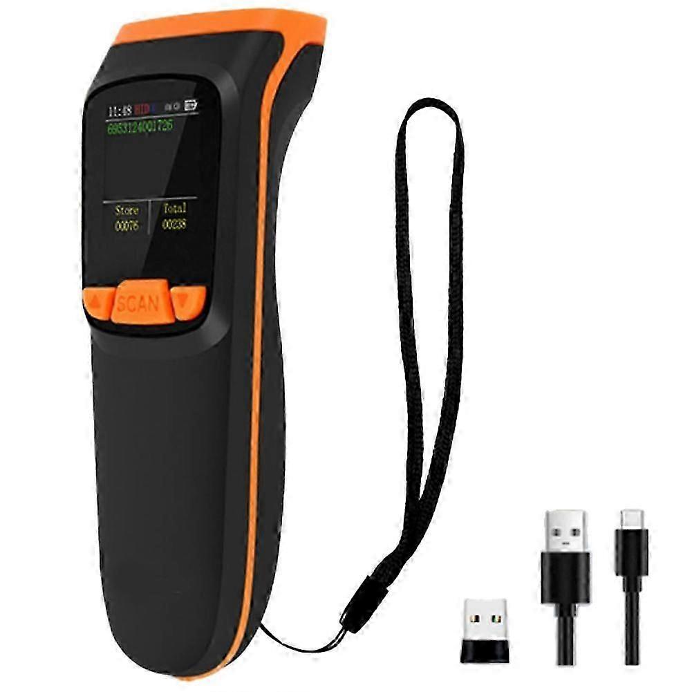 Wireless 2D Inventory Scanner Bluetooth QR Barcode Data Collector Portable Warehouse Inventory Reader with Display simple