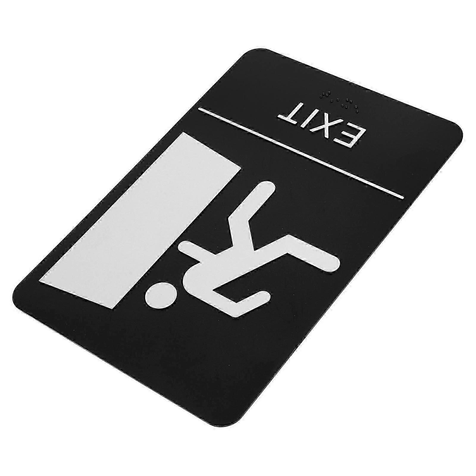 Black Exit Identification Sign for Tactile Function Acrylic Material