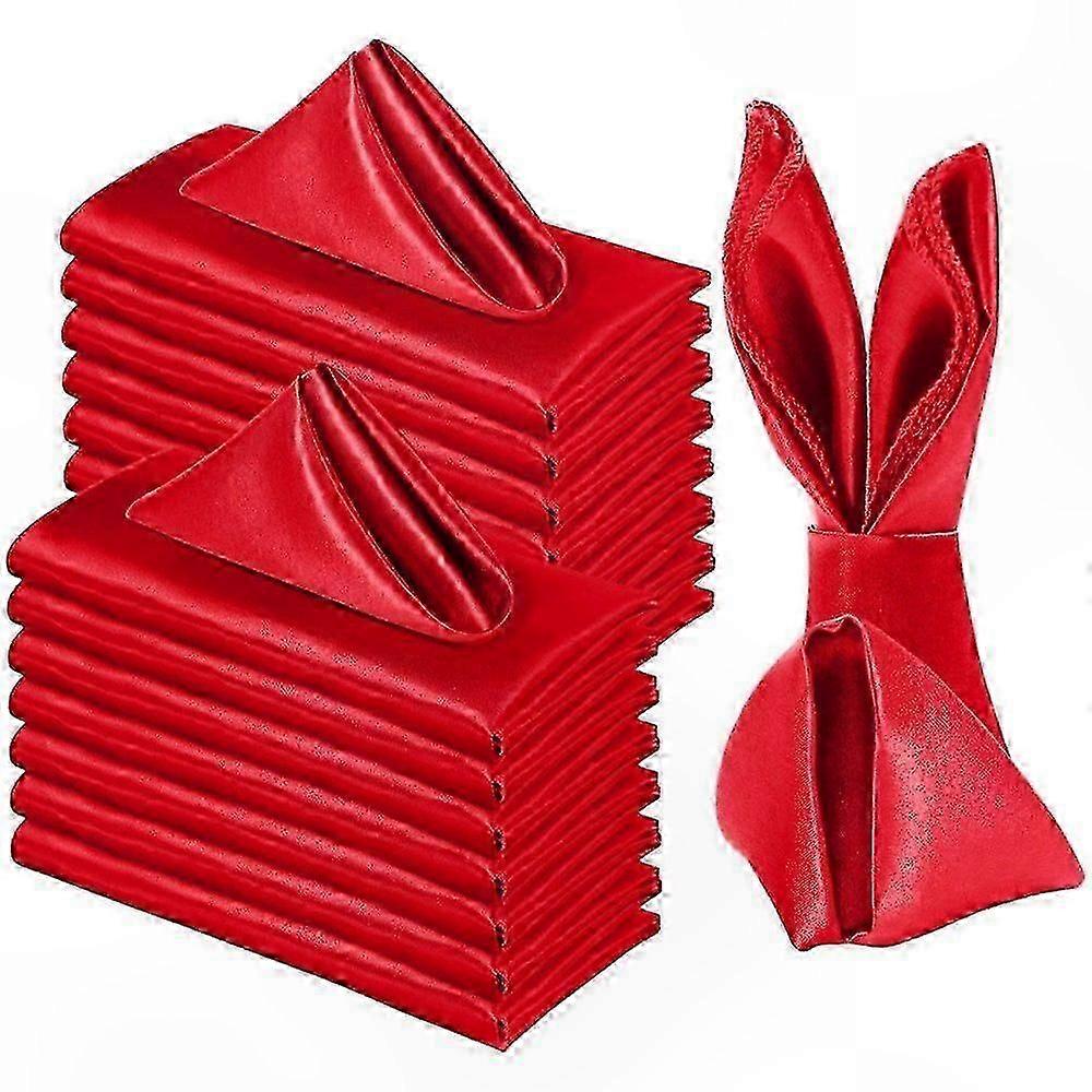 Luxurious Square Napkins compatible with Elegant Dining - Soft Silk Cloth Tableware Accessories