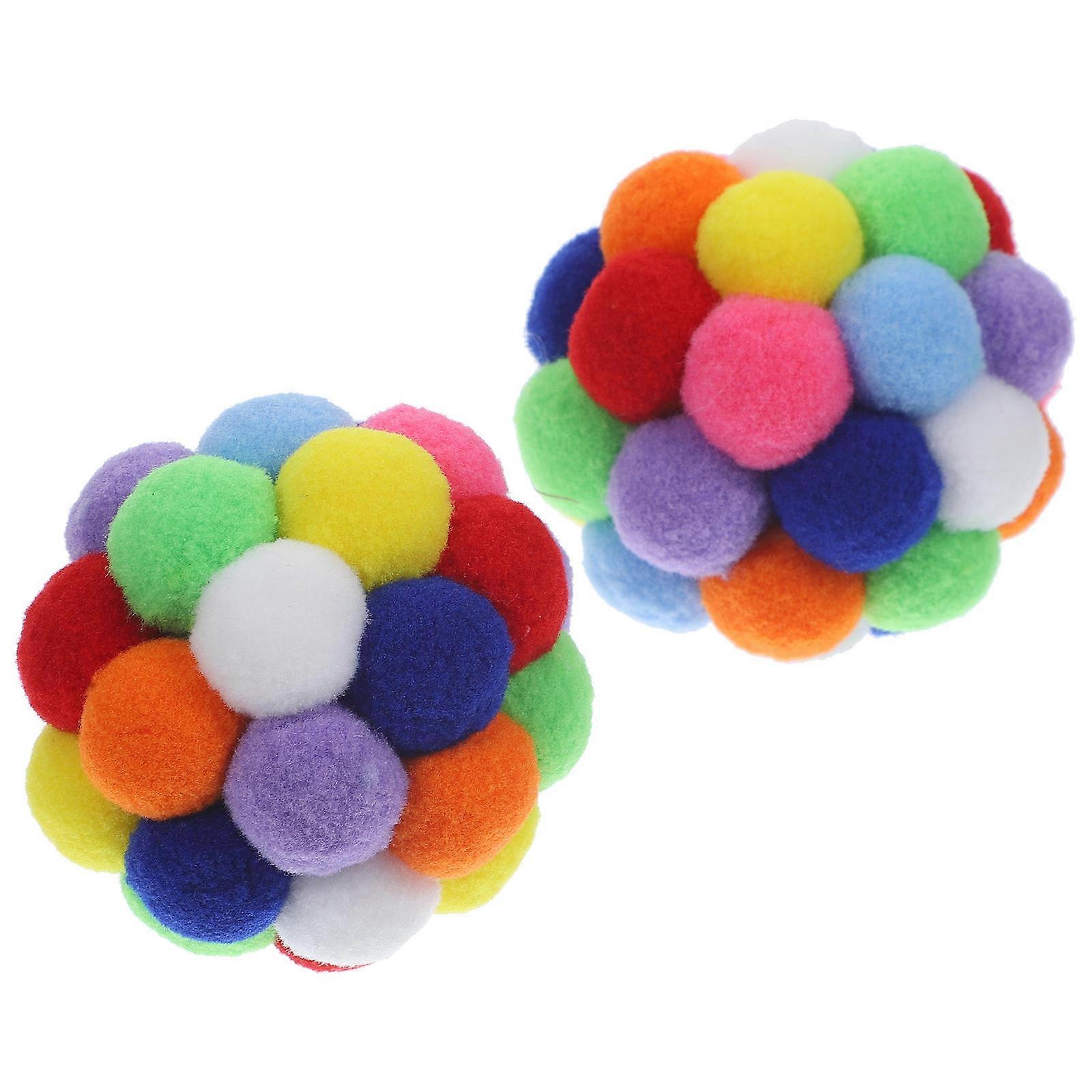 Interactive Cat Balls Plush Cat Ball for Chewing 2Pcs Set