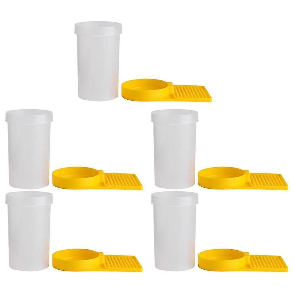 Plastic Bee Feeder Water Cups Set 5Pcs for Bee Keeper Tools Use