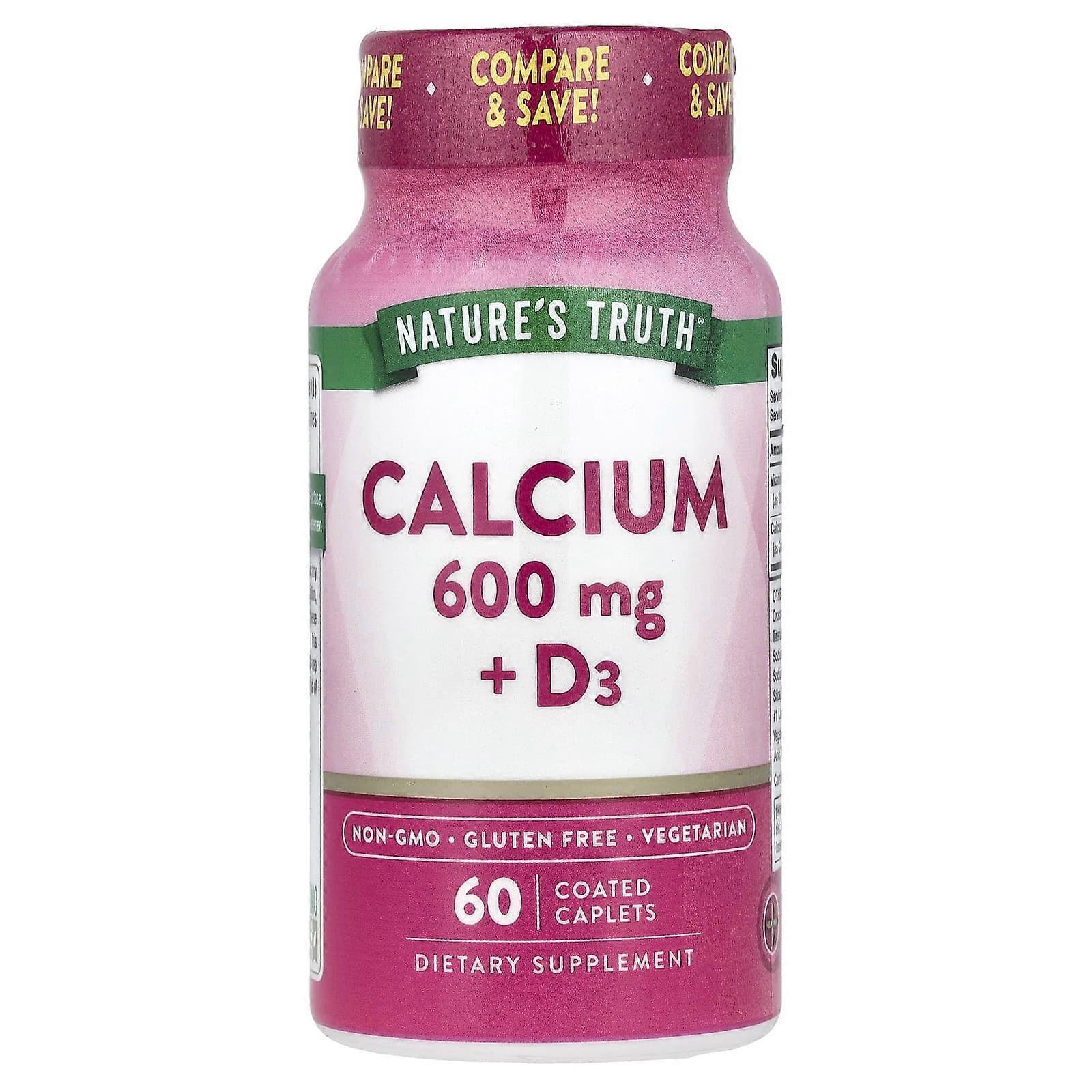 Nature's Truth, Calcium + D3, 60 Coated Caplets, 4-Pack