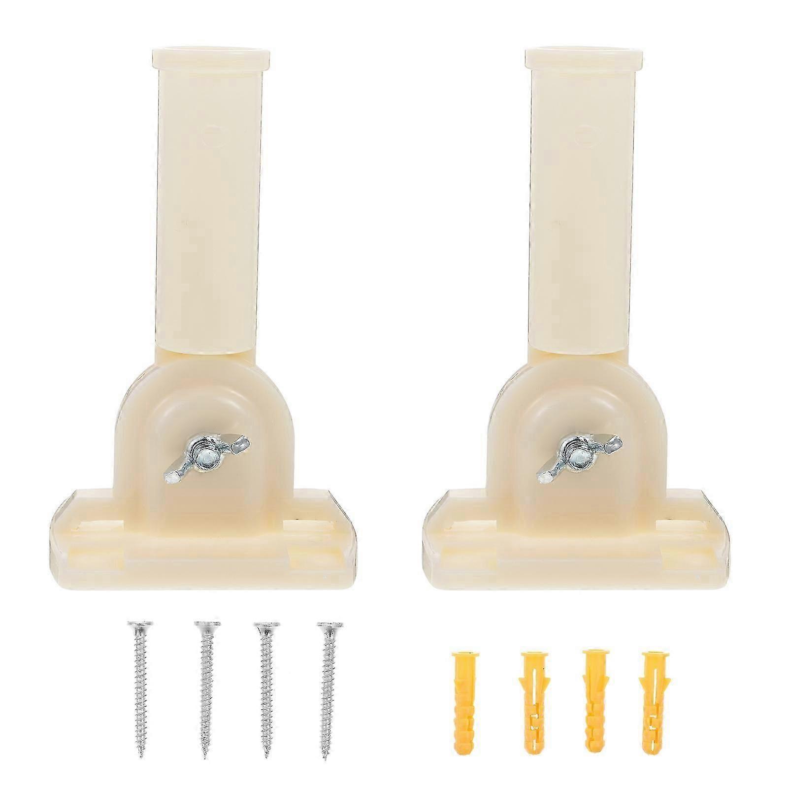 Beige Plastic Wall Flagpole Holders, 2Pcs, For Outdoor Use