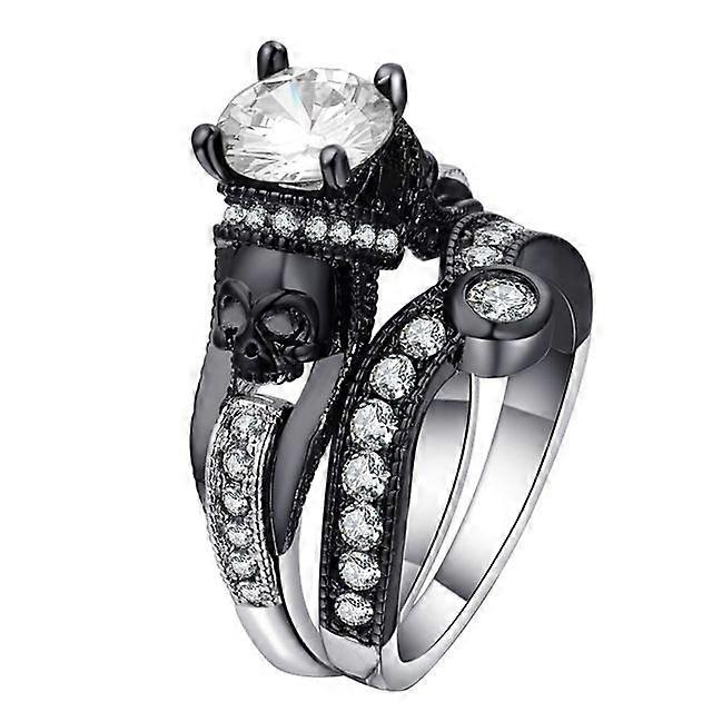 2 Stück Totenkopf Ring Punk Stil Modeschmuck