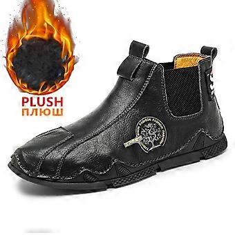 Mode Herren Stiefel Leder Designer Stiefeletten Herren Winter Plüsch Freizeitstiefel Westernstiefel Herren Turnschuhe Casual Bota Masculina