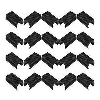 30pcs Chair Feet Caps: U-Shaped Chair Leg Floor Protectors For Bar Stools Non-Slip Foot Pads Floor Glide Tubing Caps Covers Black