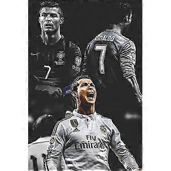 Quebra-cabeça de madeira com estampa do astro do futebol Cristiano Ronaldo - Novidade S06