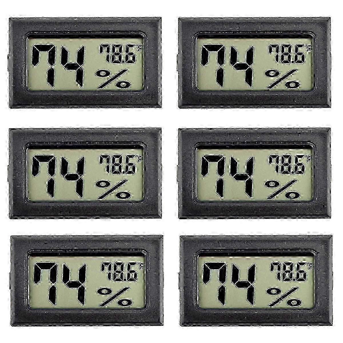 6Pcs Compact Hygrometer Thermometer compatible withSmall Rooms Europe