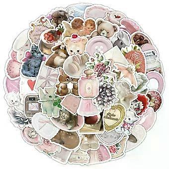 100Pcs Aesthetic Pink Bow Stickers for Water Bottles Women Adults Kids Waterproof Vinyl Decals