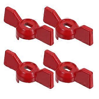 4 piezas de manija de válvula de jardín: Palanca de válvula de bola de aleación de aluminio de orificio plano - Llave de cierre de espiga de metal - Mini manija de rosca de aleación de aluminio de 8 x 6 mm Ope