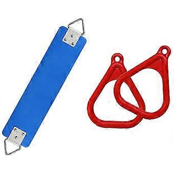 1 Pcs Outdoor Children'S Swing Seat EVA Heavy Duty Swing Accessories & 2 Pcs Trapeze Ring Swing Set
