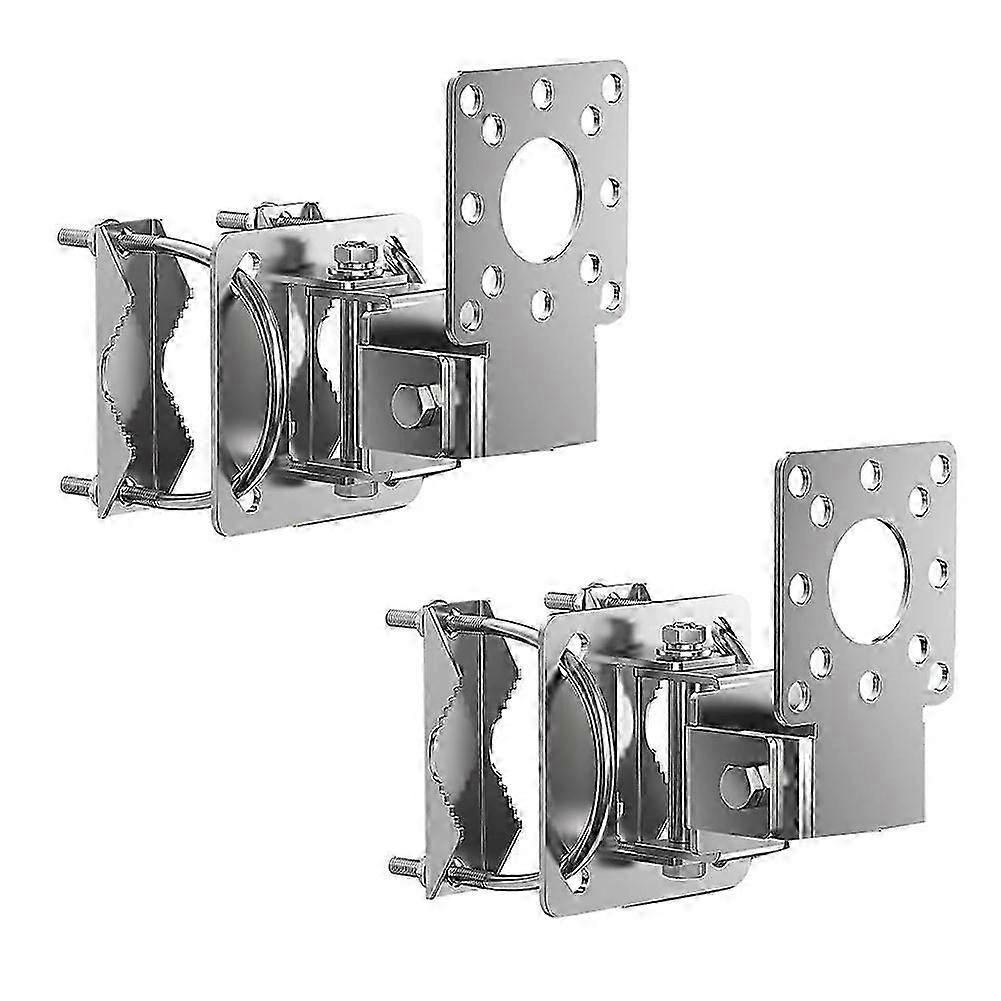 2 Pack Universal Wall/Pole Mounting Pole Mount Brackets with U-Bolt,L Mounting Kit Hardware Accesso
