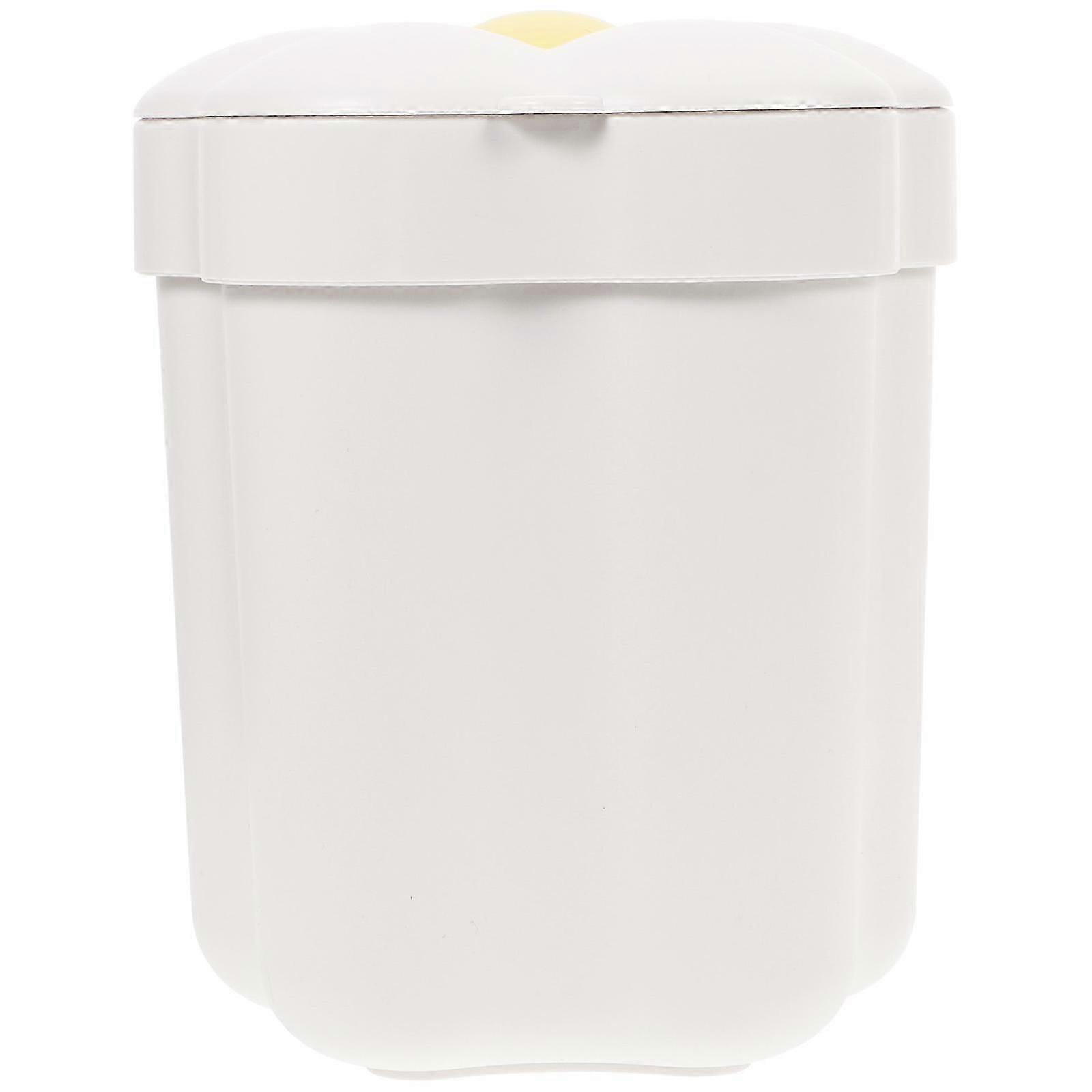 Creative White Wastebasket for Storage Use Plastic Desktop Bin