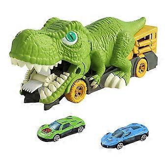 Dinosaur Transport Truck, Dinosaur Themed Car Vehicles Playset, Portable Carrier with Swallowing and Storage Function