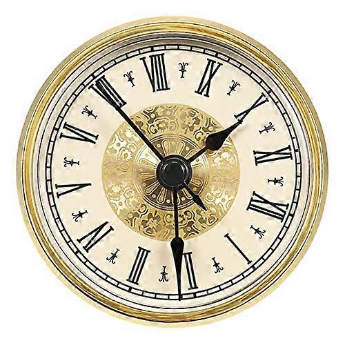 70mm Quartz Clock Insert Replacement with Clear Numeric Dial and Elegant Gold Silver Trim