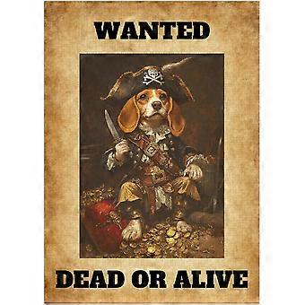 Wanted Beagle Pirate Jigsaw Puzzle - Funny Gift for Dog Lovers as Adventure and Fantasy Theme Decor Puzzles SQZ676