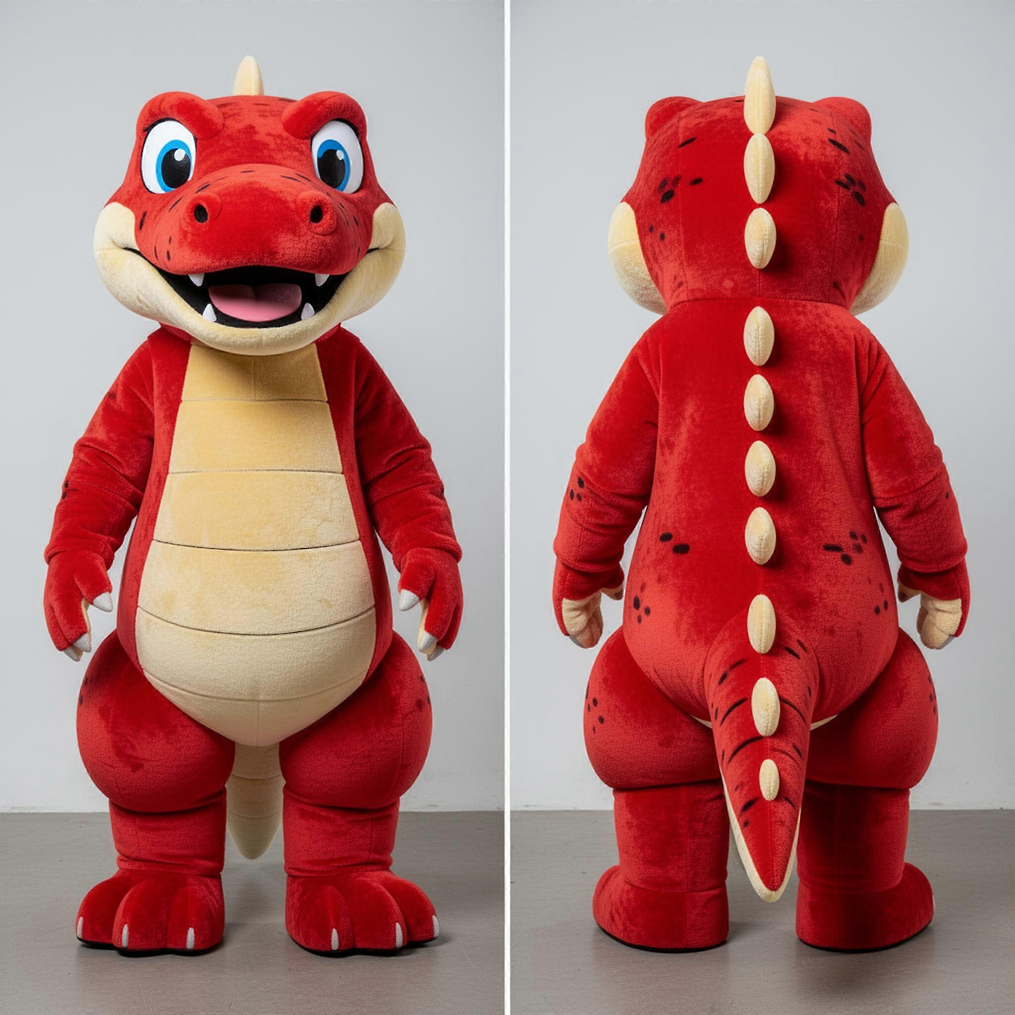MASTICOT Crimson Scaled Komodo Dragon Mascot