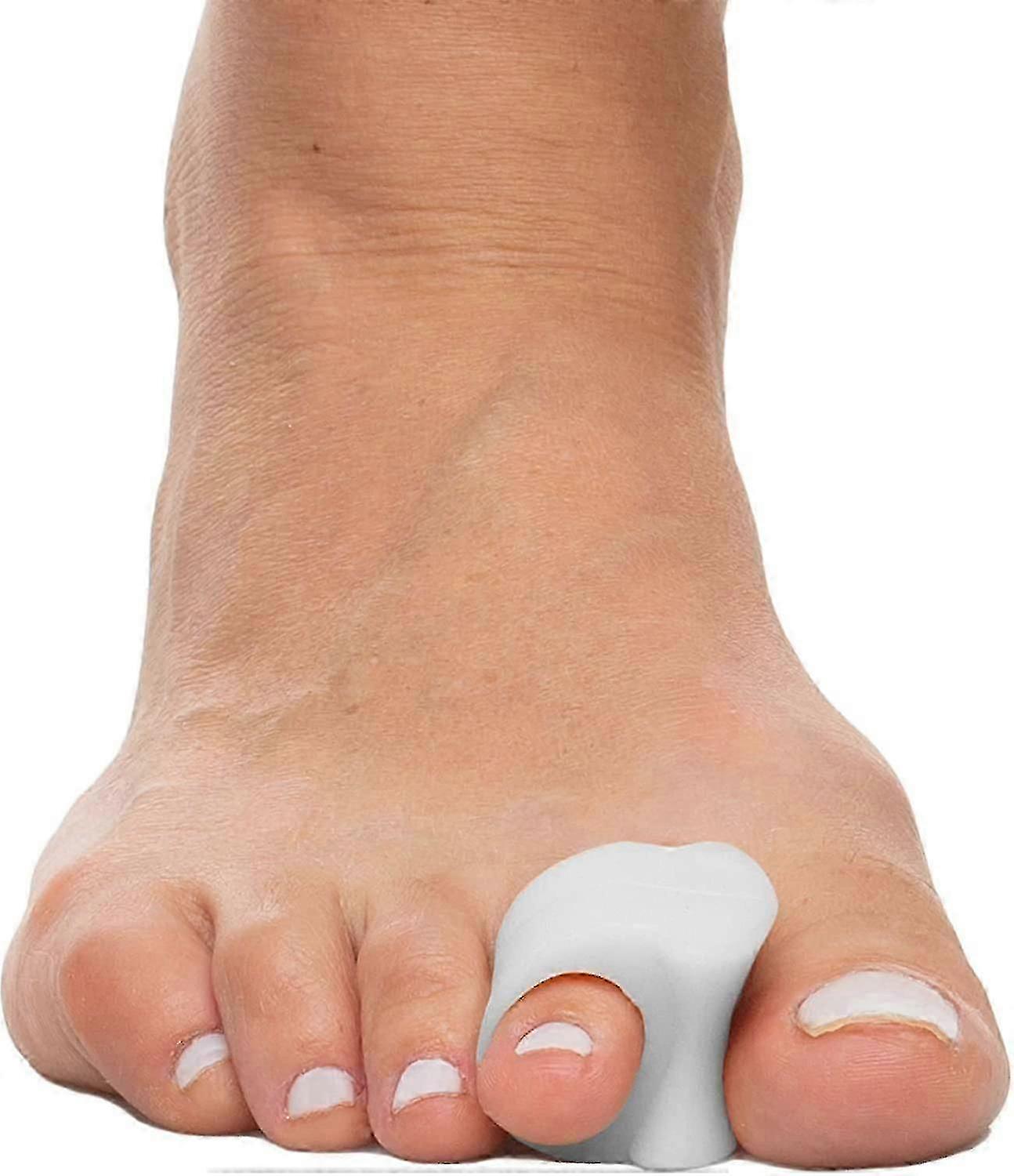 4 Pack White Gel Toe Separators: Correct Overlapping Toes, Bunions & Align Big Toe