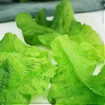 2pcs PVC Material Simulation Green Lettuce Leaves Fake Vegetable Model Pretend Play Kitchen Toys Artificial Foods