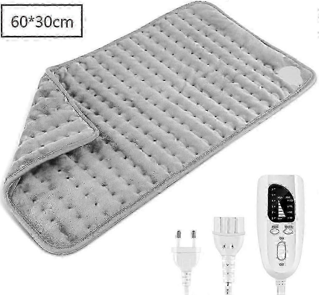 Heating Pad With Automatic Switch-off Function 60 * 30 Cm With 6 Temperature Levels And Time Settings Gray OCD