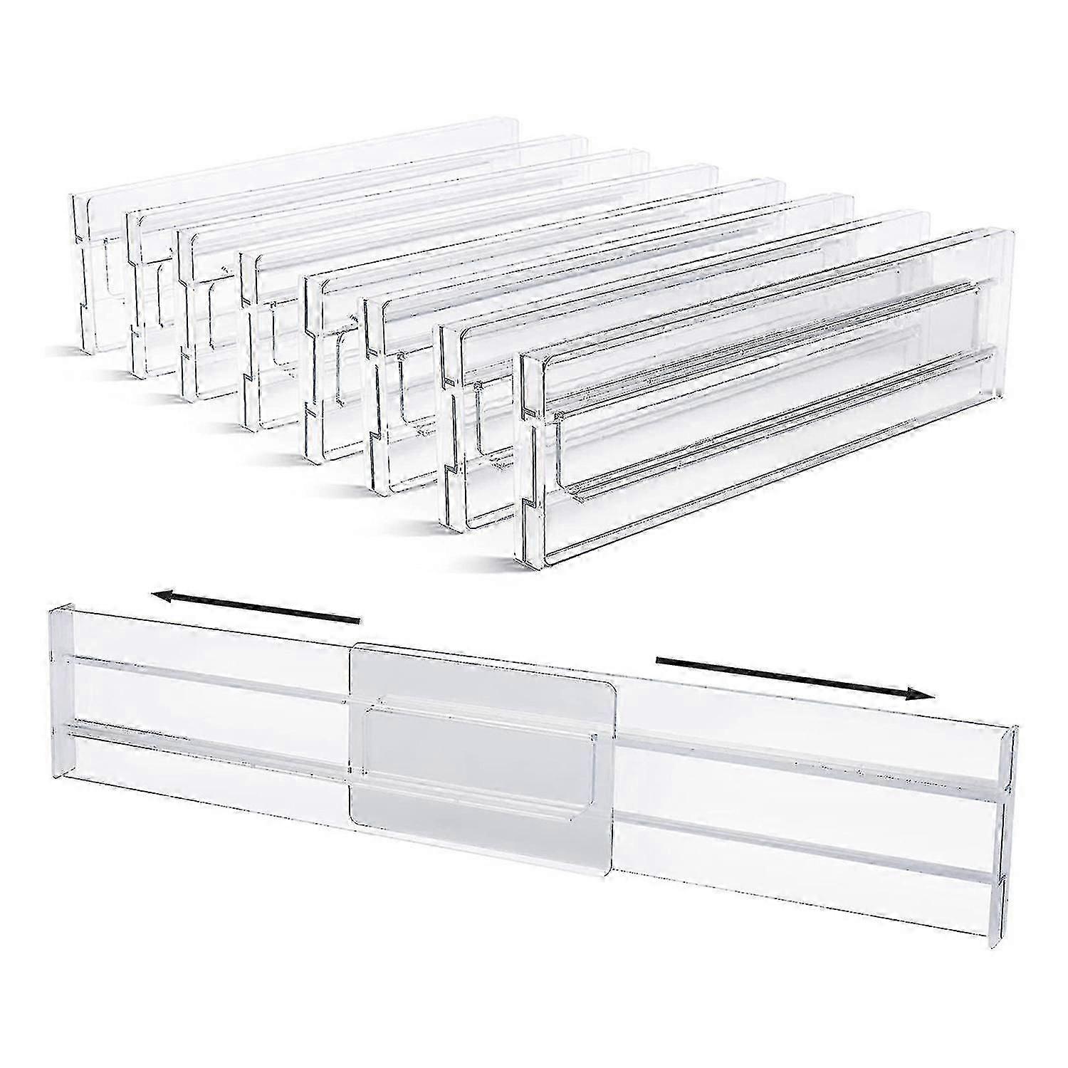 Adjustable 8 Pack Clear Plastic Drawer Dividers
