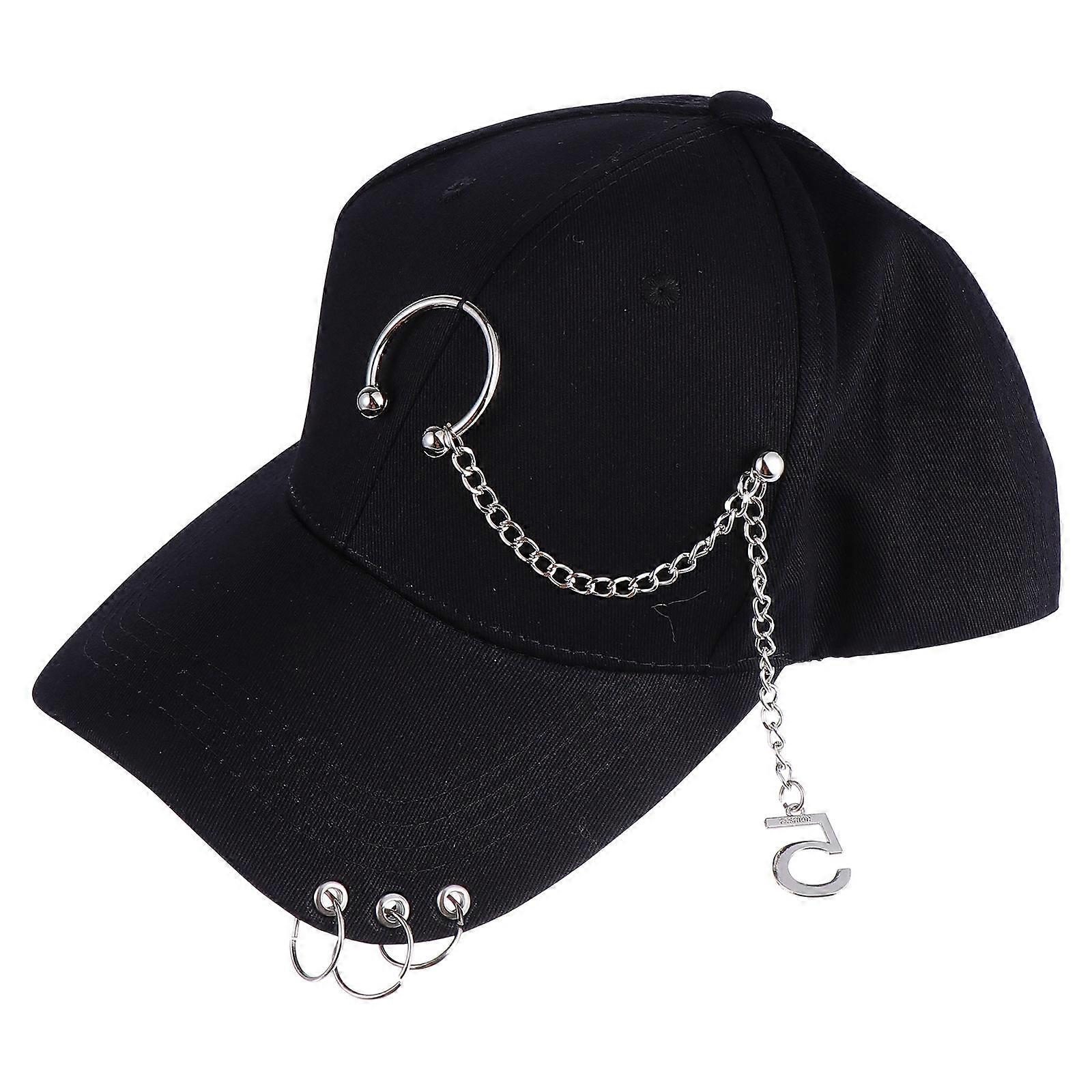 Metal Ring Baseball Hat for Outdoor Activities Creative Adjustable Cap
