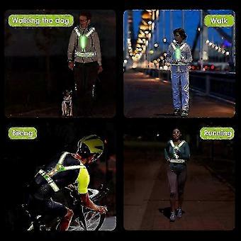 LED Reflective Safety Vest Light Up compatible with Running Biking Walking at Night