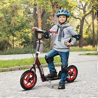 Children's scooter, height-adjustable kick scooter for children, with brake, kickstand, 2 wheels, 50 kg load capacity, steel, plastic, red
