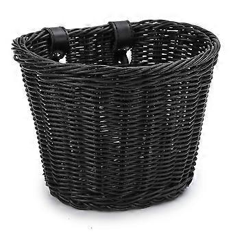Bicycle Storage Basket Front Handlebar Waterproof with Leather Straps for Adult