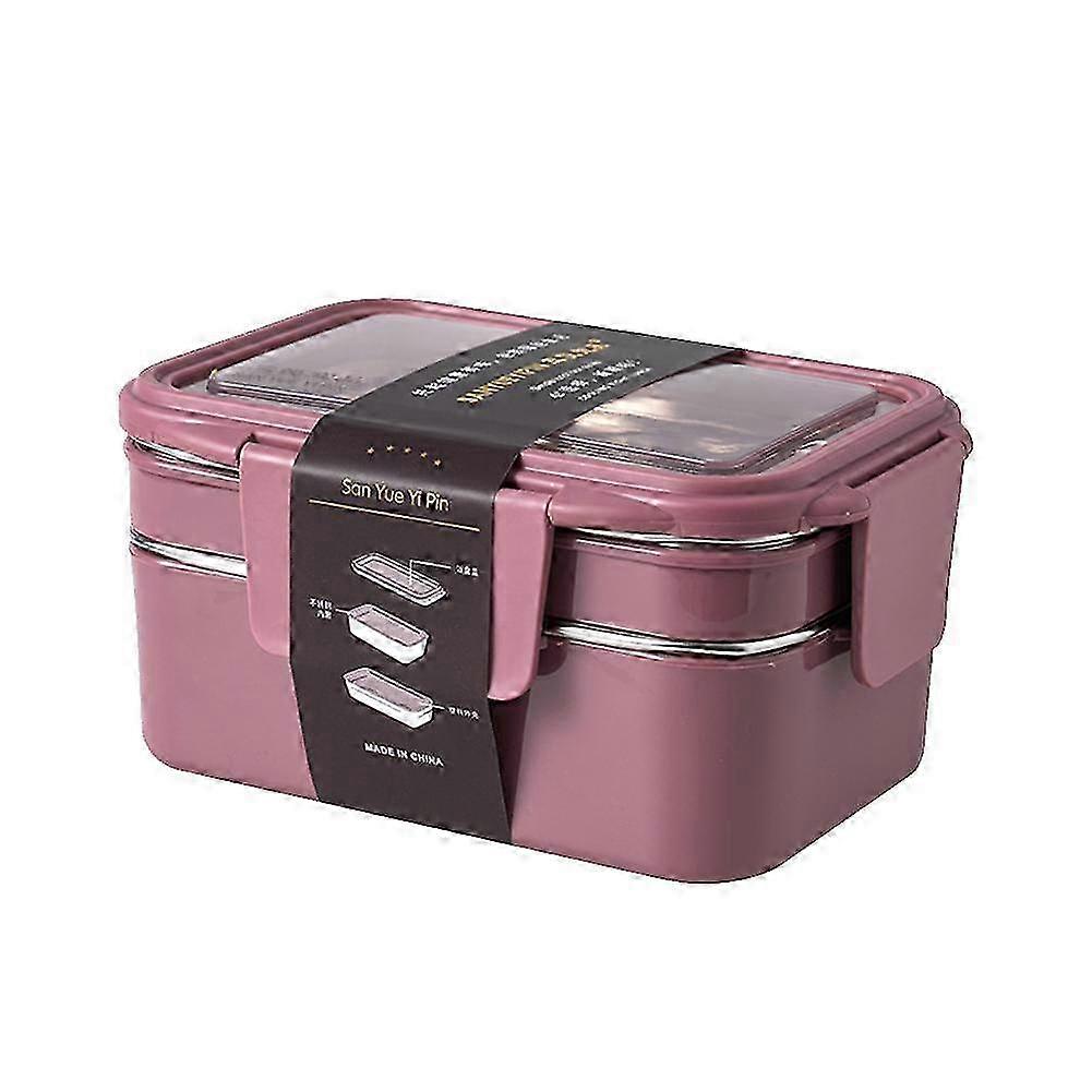 Leak-Resistant Double-Layer Bento Box
