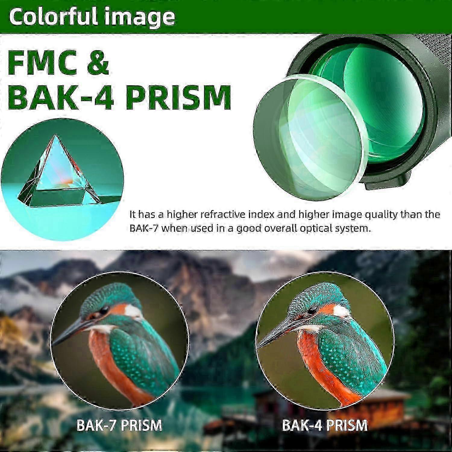 40x60 HD Monocular with BAK4 Prism