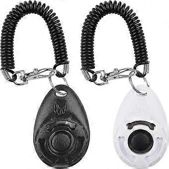 Dog clicker. Training clicker with wrist strap. Clicker with Large Button. Dog Training and Dog Training compatible with Dogs. Cat. Horse (Pack of 2) 