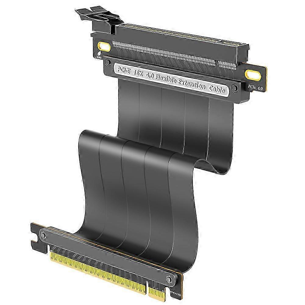 PCIE 4.0 Extension Cable, Black 16x Shielded High Speed GPU Riser Cable compatible with GPU Extension Card, Length 20cm