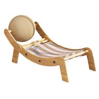 Armchair With Ball Toy For Cats Wavy Back Pet Furniture ScratchResistant Chair