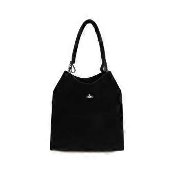 Vivienne Westwood Black Suede Leather Shoulder Bag