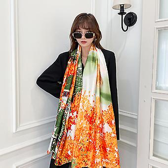 Womens 100% Large Mulberry Silk Scarf Long Satin Scarf Fashion Designer Scarf Lightweight Wraps, ST-001