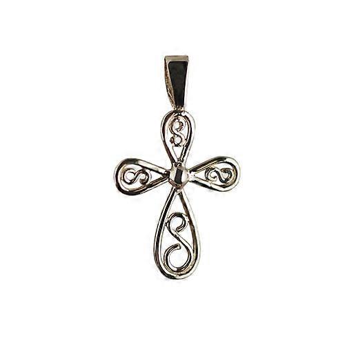 9ct Gold 27x20mm fancy wire work Cross