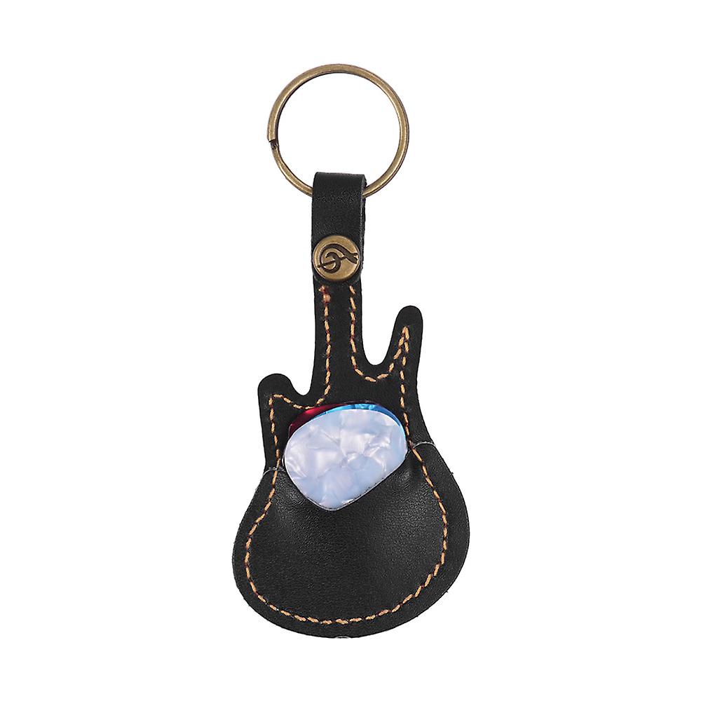 Leather Guitar Picks Holder Case Bag Guitar Shape