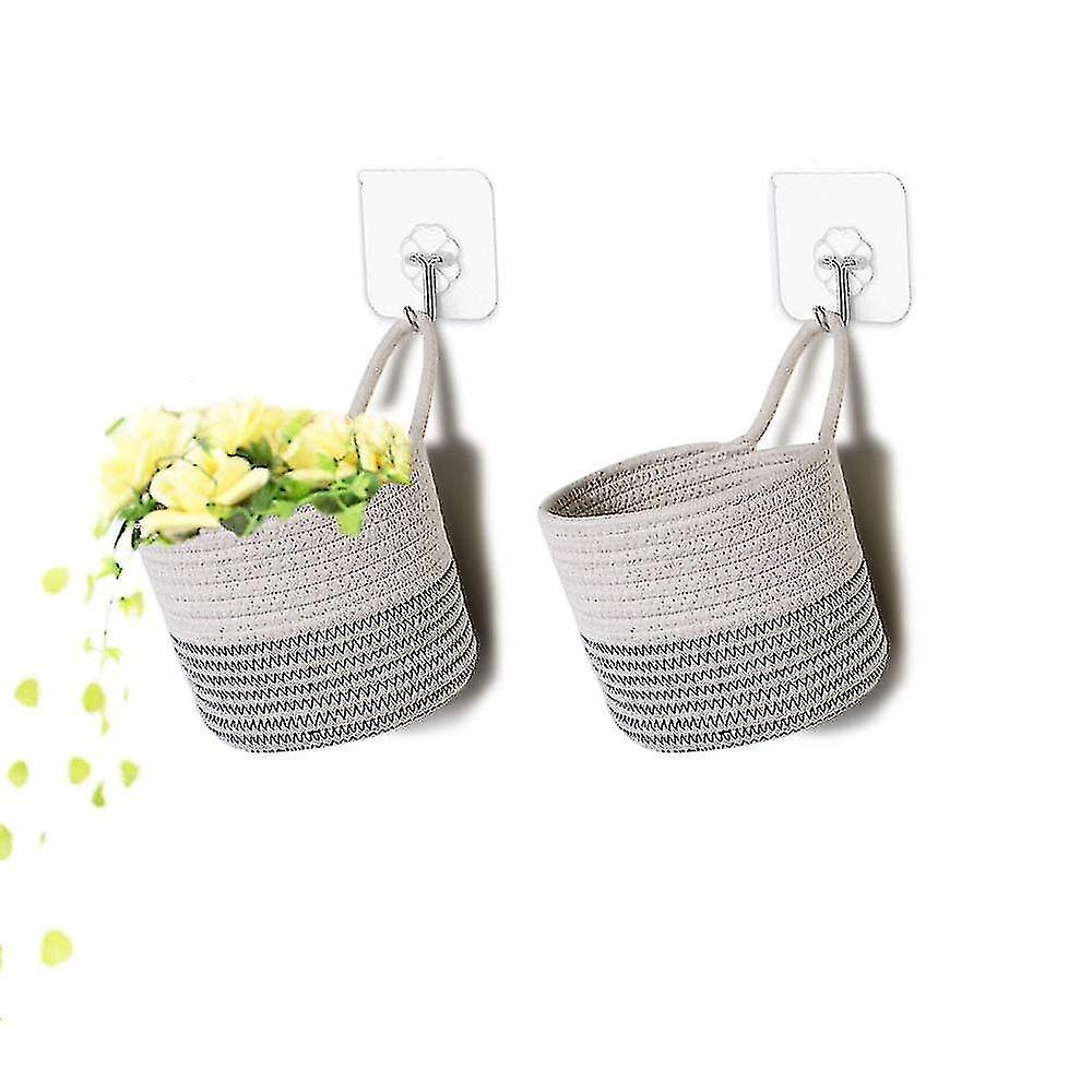 2 With Wall Hook Paper Towel Storage Baskets