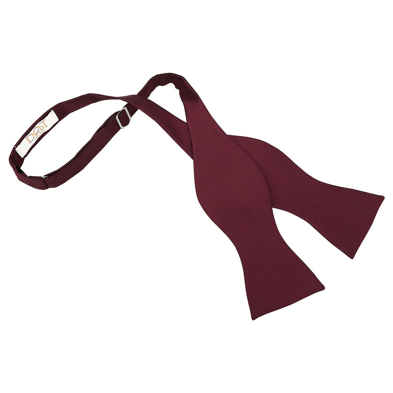 Burgundy Solid Check Self-Tie Bow Tie