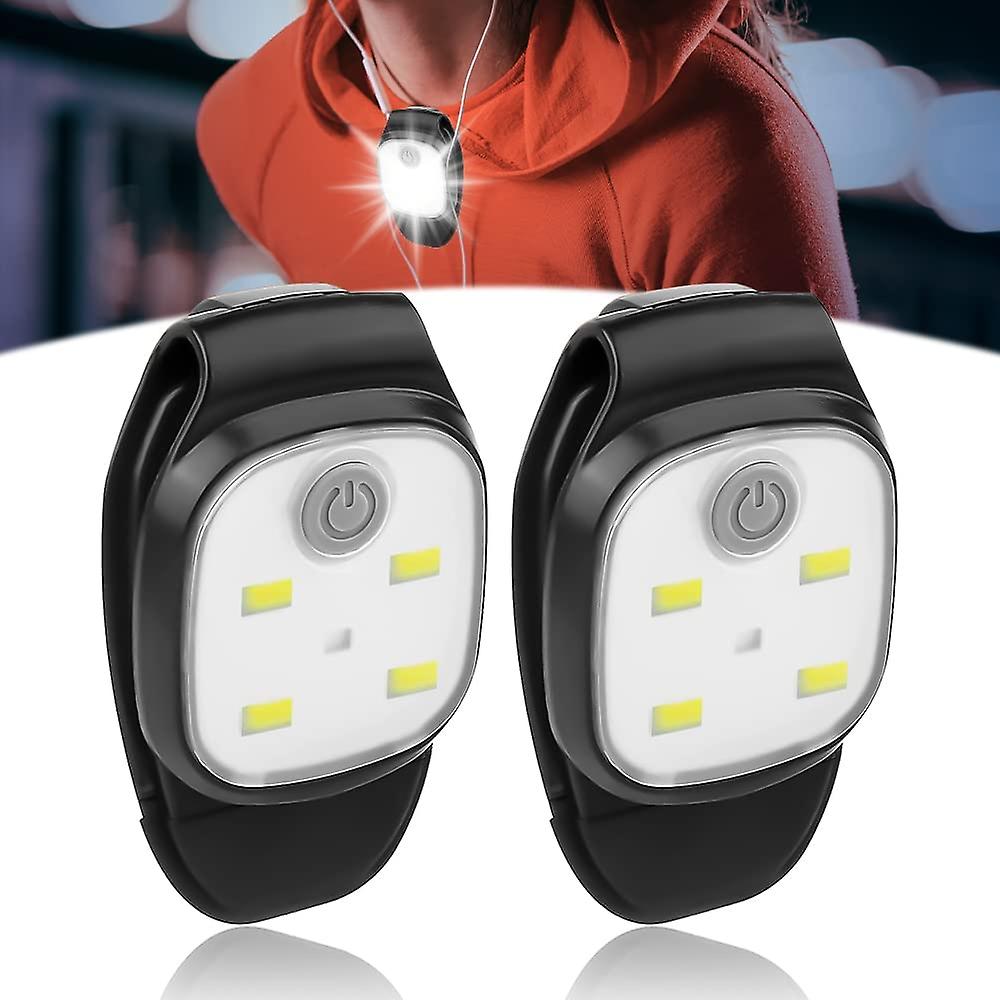 Clip-on Running Lights, 2 Pieces USB Rechargeable 4 Light Modes LED Running Light Small for Runners, Joggers