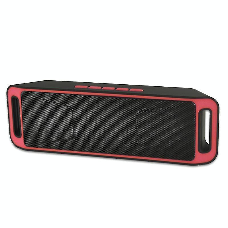 Sc208 Multifunctional Card Music Playback Bluetooth Speaker, Support Handfree Call & Tf Card & U-disk & Aux Audio & Fm Function(red)