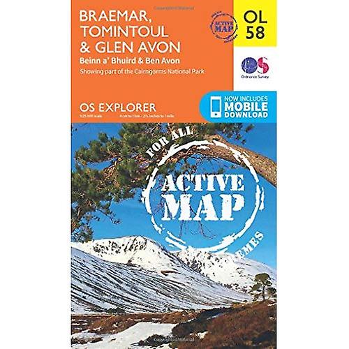 OS Explorer ACTIVE OL58 Braemar, Tomintoul & Glen Avon (OS Explorer Map Active)