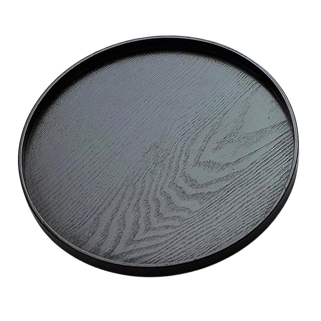 Hölzernes Serviertablett rund Obstfrühstück Tee Kaffee Teller 30cm