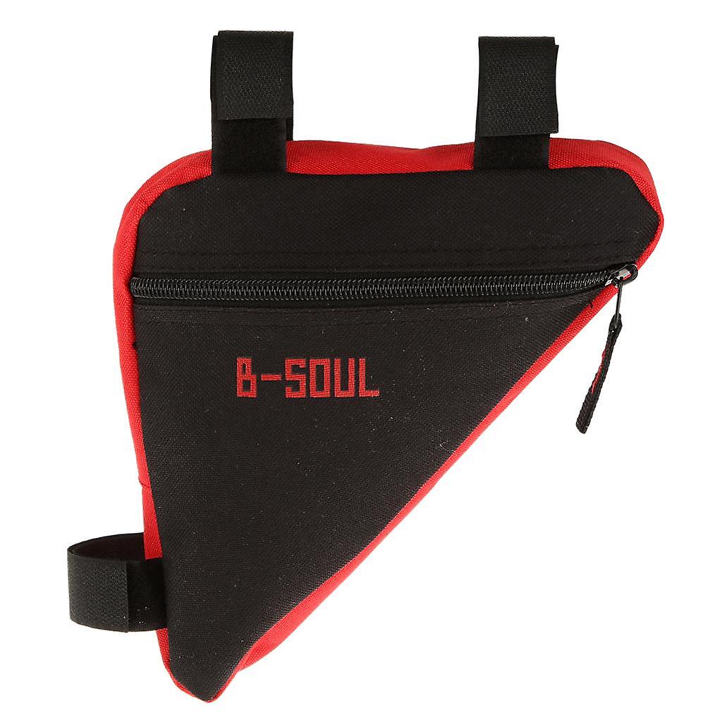 مثلث ركوب الدراجات الدراجة دراجة الجبهة أنبوب الإطار حقيبة حقيبة السرج أسود + أحمر